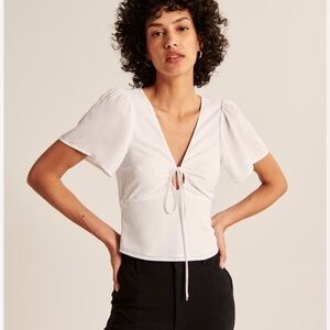 Abercrombie & Fitch white key hole blouse
